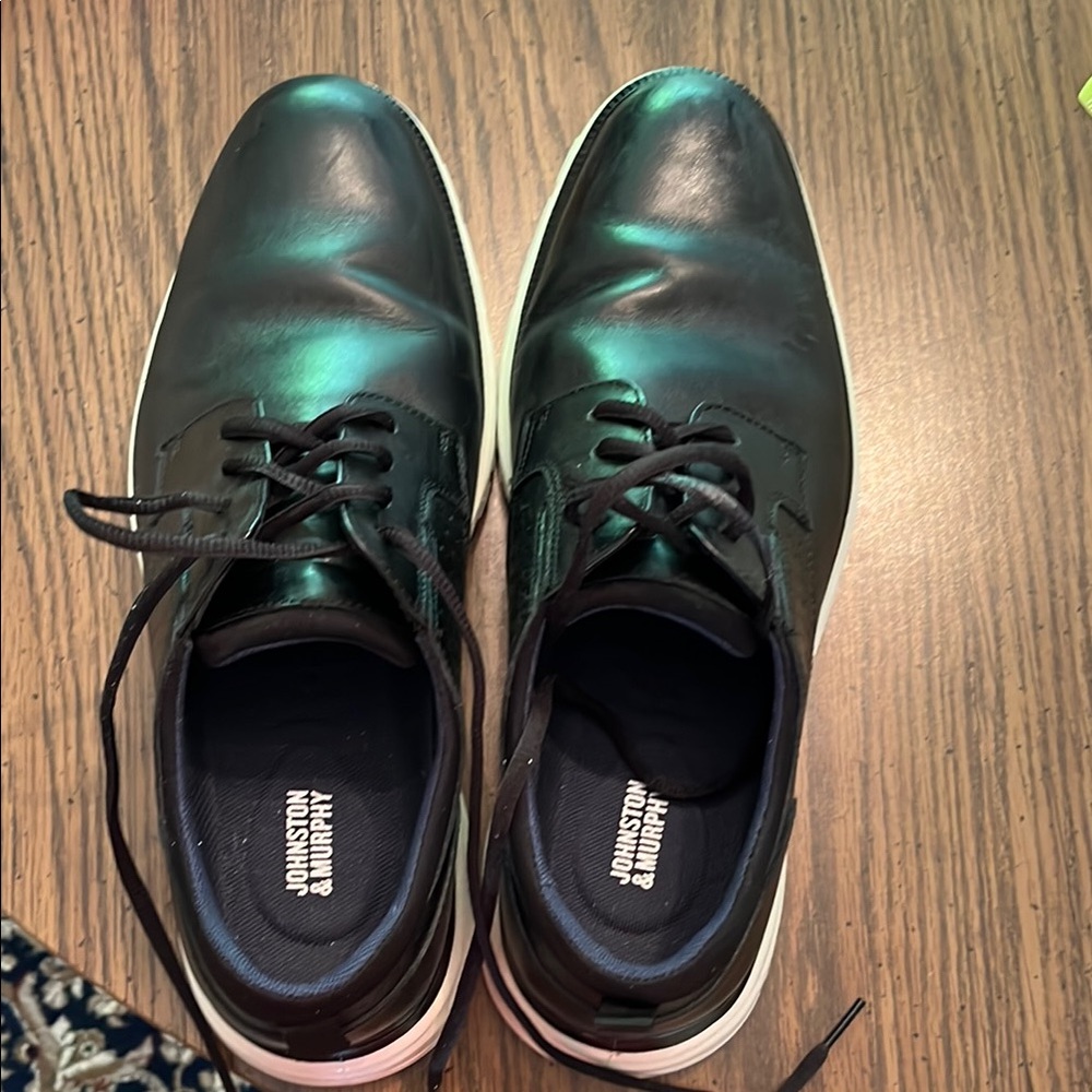 Johnston & Murphy Black Oxfords Classic Lace-Up Design- size 12